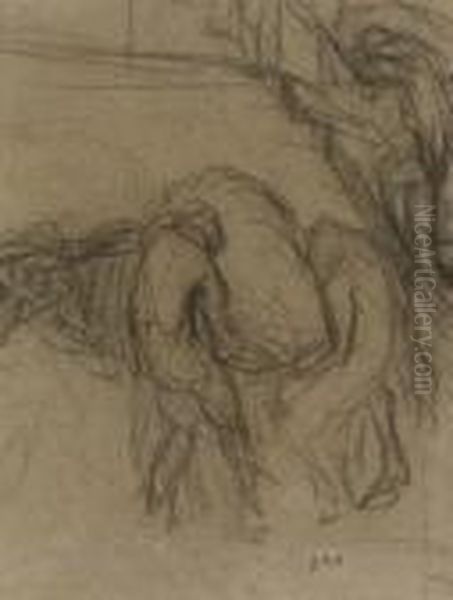 Peasants Unloading Sacks From A Horse - view 1