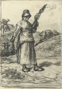 La Fileuse Auvergnate (auvergne Goat Girl) by Jean-Francois Millet