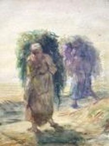 Figures Working In The Harvest by Jean-Francois Millet