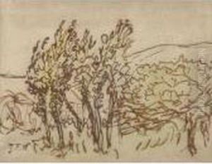 Landscape (possibly Vichy Or Auvergne) by Jean-Francois Millet