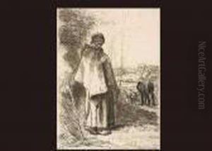 Shepherd Girl Knitting by Jean-Francois Millet