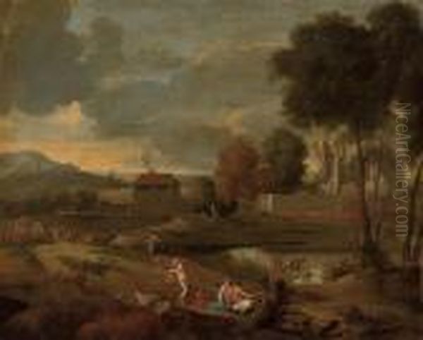 A Classical Landscape With Nymphs And Satyrs - view 1