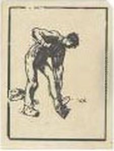 Le Becheur Au Travail. by Jean-Francois Millet