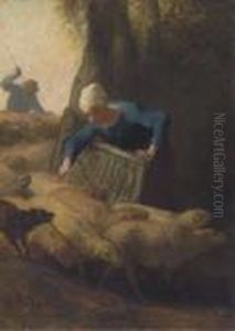Counting The Flock by Jean-Francois Millet