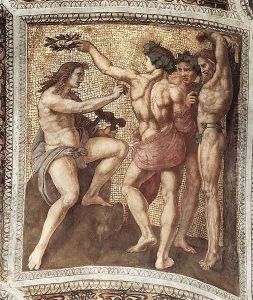 The Stanza della Segnatura Ceiling: Apollo and Marsyas by Raphael