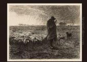 Sheep On The Way Back by Jean-Francois Millet