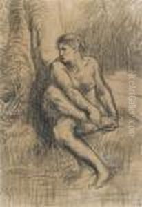 Seated Nude by Jean-Francois Millet