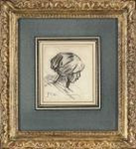 Profile Of A Young Peasant Girl by Jean-Francois Millet