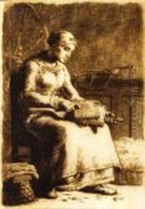 La Cardeuse by Jean-Francois Millet
