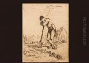 Lhomme Appuye Sur Sa Beche by Jean-Francois Millet