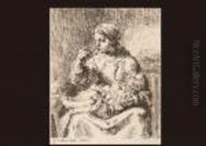 La Bouillie(femme Faisant Manger Son Enfant by Jean-Francois Millet