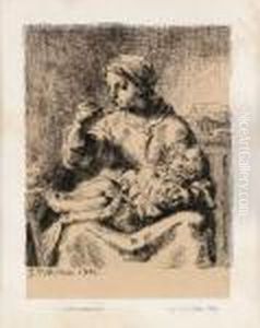 La Soupe Ou La Bouillie. 1861. by Jean-Francois Millet
