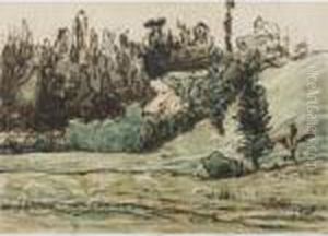 Wooded Hillside Near Vichy by Jean-Francois Millet