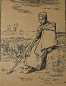 La Grande Bergere Assise by Jean-Francois Millet