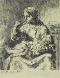 La Bouillie by Jean-Francois Millet