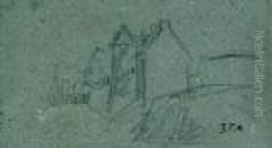 Landschaft Mit Haus by Jean-Francois Millet