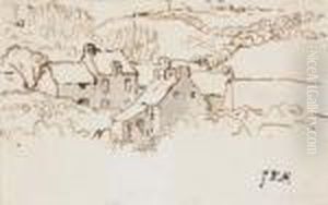 Village Dans La Campagne Normande by Jean-Francois Millet