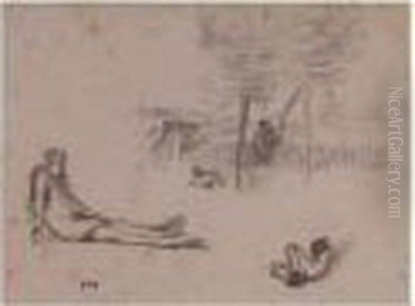 Le Gardien De Moutons Et Deux Etudes De Figures - view 1