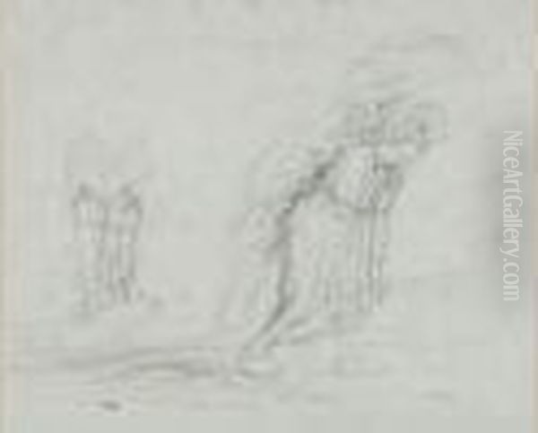 Dessin Au Crayon Noir
(rousseurs), Cachet Du Monogramme En Bas A Gauche (lugt 1460). 28 X 34,5
Cm. - view 1