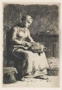 Cardeuse by Jean-Francois Millet