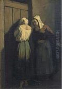Maids Eavesdropping by Jean-Francois Millet