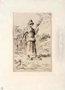 La Fileuse Auvergnate (d.20; M.20) by Jean-Francois Millet