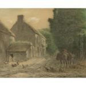 Farm House At Gruchy by Jean-Francois Millet