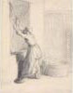 Lavandiere Tirant De L'eau D'un Puits by Jean-Francois Millet
