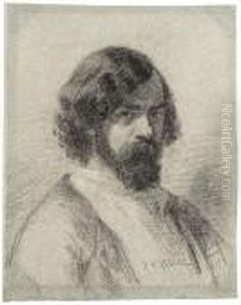 Portrait De Narcisse Virgile Diaz De La Pena, En Buste - view 1