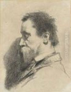 Portrait De Leopold Debrosses En Buste, De Profil A Gauche by Jean-Francois Millet