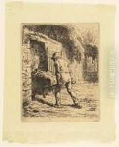 Le Paysan Rentrant Du Fumier<</b> by Jean-Francois Millet