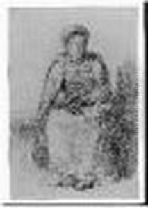 Femme Assise Sur Un Banc.