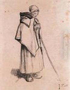 Bergere Au Baton by Jean-Francois Millet