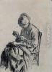 La Couseuse by Jean-Francois Millet