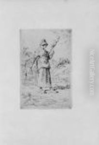 La Fileuse Auvergnate by Jean-Francois Millet