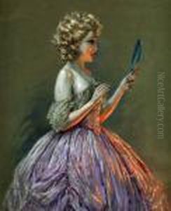 Jeune Femme Au Face-a-main by Maurice Milliere