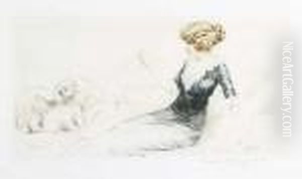 Jeune Femme Au Bichon - view 1