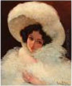 Portrait Of A Lady by Maurice Milliere