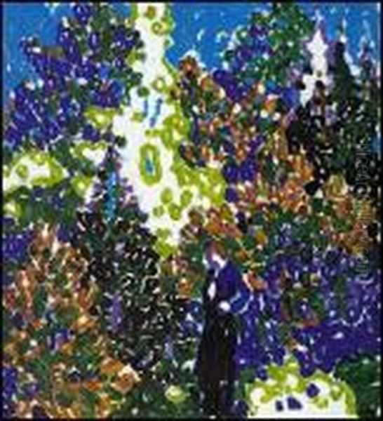 Woman And Bright Trees, West Saugerties, Ny - view 1