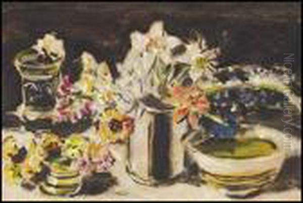 A Few Pansies And Delphiniums Iii - view 1