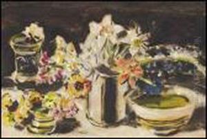 A Few Pansies And Delphiniums Iii