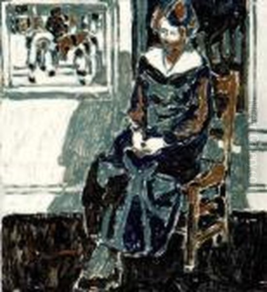 Woman In Black And Grey - view 1