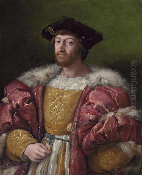 Portrait of Lorenzo de' Medici, Duke of Urbino (1492-1519), three-quarter-length, holding a gold box - view 1