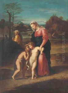 The Holy Family in a landscape by Raphael