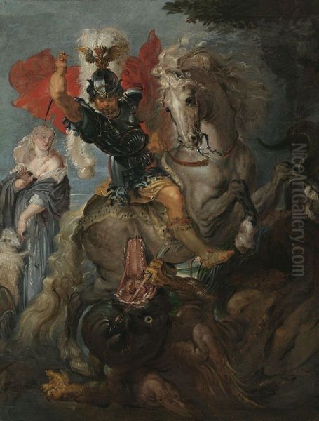 St George Fighting the Dragon 1606-10 - view 1