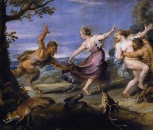 Diana and her Nymphs Surprised by the Fauns (detail-1) 1638-40