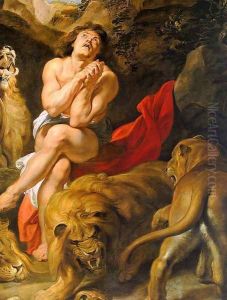 Daniel in the Lions' Den (detail) 1613