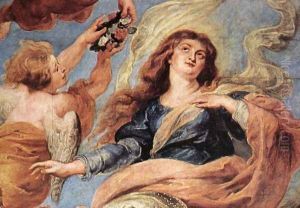 Assumption of the Virgin (detail-1) 1626 by (studio of) Rubens, Peter Paul