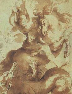 St George Slaying The Dragon by (studio of) Rubens, Peter Paul
