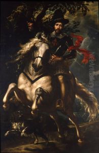 Equestrian Portrait of Giancarlo Doria c. 1606 by (studio of) Rubens, Peter Paul